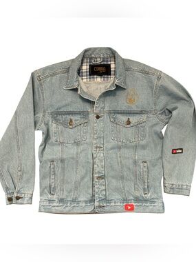 COBRA Custom Denim Jacket Medium YouTube Creator Graphic Trucker Jean Jacket